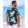 image:imageCOOFANDY Mens Hawaiian Shirt Short Sleeve Button Down Shirts Tropical Floral Summer Beach ShirtsNavy  White Floral