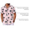image:imageCOOFANDY Mens Hawaiian Shirt Short Sleeve Button Down Shirts Tropical Floral Summer Beach ShirtsPink  Coconut Tree