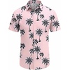 image:imageCOOFANDY Mens Hawaiian Shirt Short Sleeve Button Down Shirts Tropical Floral Summer Beach ShirtsPink  Coconut Tree