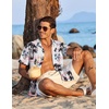 image:imageCOOFANDY Mens Hawaiian Shirt Short Sleeve Button Down Shirts Tropical Floral Summer Beach ShirtsPink  Tropical Vitality