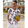 image:imageCOOFANDY Mens Hawaiian Shirt Short Sleeve Button Down Shirts Tropical Floral Summer Beach ShirtsPink  Tropical Vitality