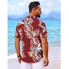 image:imageCOOFANDY Mens Hawaiian Shirt Short Sleeve Button Down Shirts Tropical Floral Summer Beach ShirtsRed  Tropical Leaf