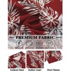image:imageCOOFANDY Mens Hawaiian Shirt Short Sleeve Button Down Shirts Tropical Floral Summer Beach ShirtsRed  Tropical Leaf