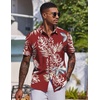 image:imageCOOFANDY Mens Hawaiian Shirt Short Sleeve Button Down Shirts Tropical Floral Summer Beach ShirtsRed  Tropical Leaf