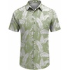 image:imageCOOFANDY Mens Hawaiian Shirt Short Sleeve Button Down Shirts Tropical Floral Summer Beach ShirtsSage Green  Tropical Leaf