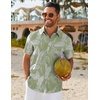image:imageCOOFANDY Mens Hawaiian Shirt Short Sleeve Button Down Shirts Tropical Floral Summer Beach ShirtsSage Green  Tropical Leaf