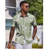 image:imageCOOFANDY Mens Hawaiian Shirt Short Sleeve Button Down Shirts Tropical Floral Summer Beach ShirtsSage Green  Tropical Leaf