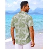 image:imageCOOFANDY Mens Hawaiian Shirt Short Sleeve Button Down Shirts Tropical Floral Summer Beach ShirtsSage Green  Tropical Leaf
