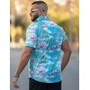 image:imageCOOFANDY Mens Hawaiian Shirt Short Sleeve Button Down Shirts Tropical Floral Summer Beach ShirtsSky Blue  Flamingo