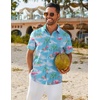 image:imageCOOFANDY Mens Hawaiian Shirt Short Sleeve Button Down Shirts Tropical Floral Summer Beach ShirtsSky Blue  Flamingo