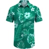 image:imageCOOFANDY Mens Hawaiian Shirt Short Sleeve Button Down Shirts Tropical Floral Summer Beach ShirtsTurquoise  Palm Leaf