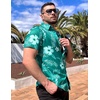 image:imageCOOFANDY Mens Hawaiian Shirt Short Sleeve Button Down Shirts Tropical Floral Summer Beach ShirtsTurquoise  Palm Leaf