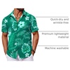 image:imageCOOFANDY Mens Hawaiian Shirt Short Sleeve Button Down Shirts Tropical Floral Summer Beach ShirtsTurquoise  Palm Leaf