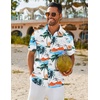 image:imageCOOFANDY Mens Hawaiian Shirt Short Sleeve Button Down Shirts Tropical Floral Summer Beach ShirtsWhite  Coconut Tree