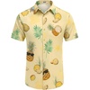 image:imageCOOFANDY Mens Hawaiian Shirt Short Sleeve Button Down Shirts Tropical Floral Summer Beach ShirtsYellow  Pineapple