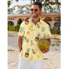 image:imageCOOFANDY Mens Hawaiian Shirt Short Sleeve Button Down Shirts Tropical Floral Summer Beach ShirtsYellow  Pineapple