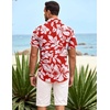 image:imageCOOFANDY Mens Hawaiian Shirt Short Sleeve Button Down Shirts Tropical Summer Beach Shirts Casual Floral Aloha ShirtsAredwhite Floral