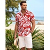 image:imageCOOFANDY Mens Hawaiian Shirt Short Sleeve Button Down Shirts Tropical Summer Beach Shirts Casual Floral Aloha ShirtsAredwhite Floral
