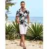 image:imageCOOFANDY Mens Hawaiian Shirt Short Sleeve Button Down Shirts Tropical Summer Beach Shirts Casual Floral Aloha ShirtsBlack