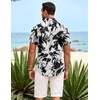 image:imageCOOFANDY Mens Hawaiian Shirt Short Sleeve Button Down Shirts Tropical Summer Beach Shirts Casual Floral Aloha ShirtsBlack
