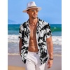image:imageCOOFANDY Mens Hawaiian Shirt Short Sleeve Button Down Shirts Tropical Summer Beach Shirts Casual Floral Aloha ShirtsBlack