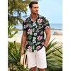 image:imageCOOFANDY Mens Hawaiian Shirt Short Sleeve Button Down Shirts Tropical Summer Beach Shirts Casual Floral Aloha ShirtsBlack Floral