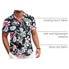 image:imageCOOFANDY Mens Hawaiian Shirt Short Sleeve Button Down Shirts Tropical Summer Beach Shirts Casual Floral Aloha ShirtsBlack Floral