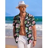 image:imageCOOFANDY Mens Hawaiian Shirt Short Sleeve Button Down Shirts Tropical Summer Beach Shirts Casual Floral Aloha ShirtsBlack Floral