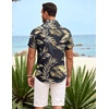 image:imageCOOFANDY Mens Hawaiian Shirt Short Sleeve Button Down Shirts Tropical Summer Beach Shirts Casual Floral Aloha ShirtsBlack Golden Leaves