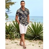 image:imageCOOFANDY Mens Hawaiian Shirt Short Sleeve Button Down Shirts Tropical Summer Beach Shirts Casual Floral Aloha ShirtsBlack Golden Leaves