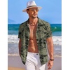 image:imageCOOFANDY Mens Hawaiian Shirt Short Sleeve Button Down Shirts Tropical Summer Beach Shirts Casual Floral Aloha ShirtsBlack Treegreen