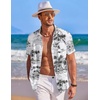 image:imageCOOFANDY Mens Hawaiian Shirt Short Sleeve Button Down Shirts Tropical Summer Beach Shirts Casual Floral Aloha ShirtsBlack Treewhite