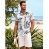 image:imageCOOFANDY Mens Hawaiian Shirt Short Sleeve Button Down Shirts Tropical Summer Beach Shirts Casual Floral Aloha ShirtsBlack Treewhite
