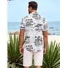 image:imageCOOFANDY Mens Hawaiian Shirt Short Sleeve Button Down Shirts Tropical Summer Beach Shirts Casual Floral Aloha ShirtsBlack Treewhite