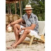 image:imageCOOFANDY Mens Hawaiian Shirt Short Sleeve Button Down Shirts Tropical Summer Beach Shirts Casual Floral Aloha ShirtsBlackwhite Leaves