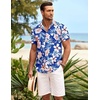 image:imageCOOFANDY Mens Hawaiian Shirt Short Sleeve Button Down Shirts Tropical Summer Beach Shirts Casual Floral Aloha ShirtsBlue Floral