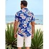image:imageCOOFANDY Mens Hawaiian Shirt Short Sleeve Button Down Shirts Tropical Summer Beach Shirts Casual Floral Aloha ShirtsBlue Floral