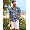 image:imageCOOFANDY Mens Hawaiian Shirt Short Sleeve Button Down Shirts Tropical Summer Beach Shirts Casual Floral Aloha ShirtsBlue Leaves