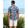 image:imageCOOFANDY Mens Hawaiian Shirt Short Sleeve Button Down Shirts Tropical Summer Beach Shirts Casual Floral Aloha ShirtsBlue Leaves