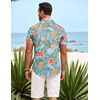 image:imageCOOFANDY Mens Hawaiian Shirt Short Sleeve Button Down Shirts Tropical Summer Beach Shirts Casual Floral Aloha ShirtsBlue Red Khaki Floral