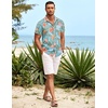 image:imageCOOFANDY Mens Hawaiian Shirt Short Sleeve Button Down Shirts Tropical Summer Beach Shirts Casual Floral Aloha ShirtsBlue Red Khaki Floral