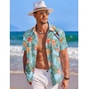image:imageCOOFANDY Mens Hawaiian Shirt Short Sleeve Button Down Shirts Tropical Summer Beach Shirts Casual Floral Aloha ShirtsBlue Red Khaki Floral