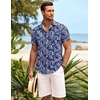 image:imageCOOFANDY Mens Hawaiian Shirt Short Sleeve Button Down Shirts Tropical Summer Beach Shirts Casual Floral Aloha ShirtsBlue White Flower