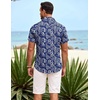 image:imageCOOFANDY Mens Hawaiian Shirt Short Sleeve Button Down Shirts Tropical Summer Beach Shirts Casual Floral Aloha ShirtsBlue White Flower