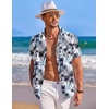 image:imageCOOFANDY Mens Hawaiian Shirt Short Sleeve Button Down Shirts Tropical Summer Beach Shirts Casual Floral Aloha ShirtsCoconut Palm