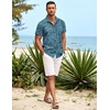 image:imageCOOFANDY Mens Hawaiian Shirt Short Sleeve Button Down Shirts Tropical Summer Beach Shirts Casual Floral Aloha ShirtsGreen Black Leaves