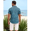 image:imageCOOFANDY Mens Hawaiian Shirt Short Sleeve Button Down Shirts Tropical Summer Beach Shirts Casual Floral Aloha ShirtsGreen Black Leaves
