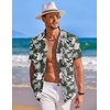 image:imageCOOFANDY Mens Hawaiian Shirt Short Sleeve Button Down Shirts Tropical Summer Beach Shirts Casual Floral Aloha ShirtsGreen Floral
