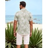 image:imageCOOFANDY Mens Hawaiian Shirt Short Sleeve Button Down Shirts Tropical Summer Beach Shirts Casual Floral Aloha ShirtsLight Green Leaves