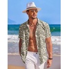image:imageCOOFANDY Mens Hawaiian Shirt Short Sleeve Button Down Shirts Tropical Summer Beach Shirts Casual Floral Aloha ShirtsLight Yellow Leaves